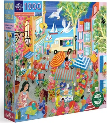 Image de eeBoo Puzzle Marketplace in France 1000 Teile Kartonpuzzle