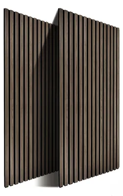 Obrázek produktu pro Akustické panely Relaxdays, sada 2 ks, 120 x 60 cm, zvuková izolace a obklad stěn, dubová dýha, nástěnné panely, tmavě hnědá