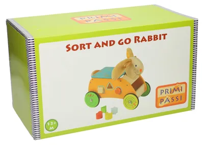Produktbild von Johntoy Holz Lauflernwagen Hase mit Formensortierer für Kleinkinder