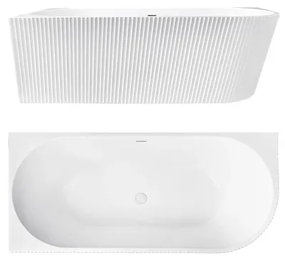 Produktbild von Eckbadewanne Rea Wenus 170 Links Mit Gebürsteter Goldsteckerkappe Weiß