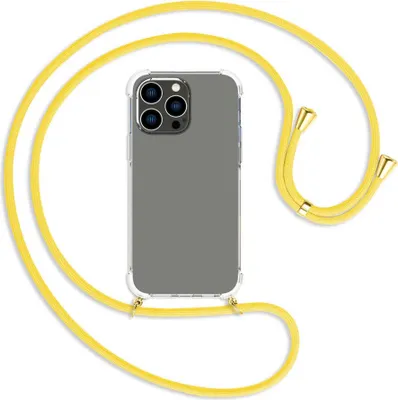 Produktbild von Handykette Backcover-Schutzhülle mit Band (Metall goldfarben) für Apple iPhone 14 Pro Max (6.7'') - gelb