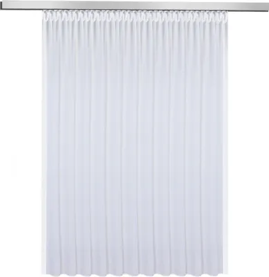 Produktbild von Gerster Store Alina mit Smokband, variabel B = 450 x H =150 cmTransparent Effekt-We Uni weiß