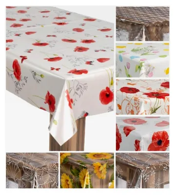 Produktbild von Wachstuch-Tischdecke Gartentischdecke, Muster: Mohnblume Rot, Größe: 100x140