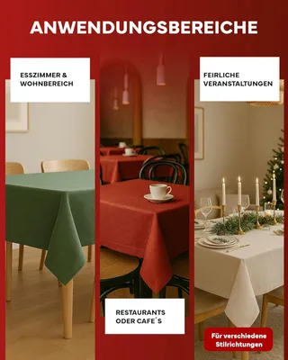 Produktbild von Tischdecke mit Lotuseffekt Leinenoptik wasserabweißend abwaschbar 90 x 90 cm - petrol