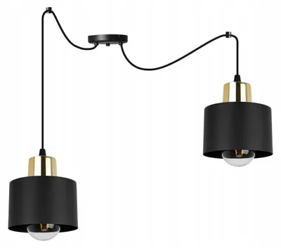 Produktbild von LED Pendelleuchte Schwarz mit Lampenschirm – Moderne Hängelampe / Deckenleuchte im zeitlosen Design