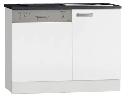 Produktbild von Küchenspülenschrank-Set mit Arbeitsplatte Oslo in Weiß, 110 cm