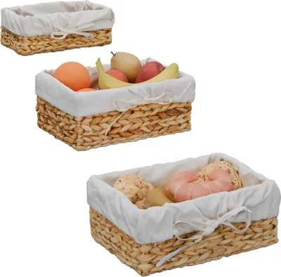 Obrázek produktu pro sada 3 košíčků na chleba s bavlněnou vložkou