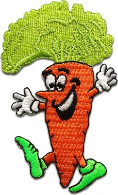 Produktbild von Karotte Gemüse - Aufnäher, Bügelbild, Aufbügler, Applikationen, Patches, Flicken, Zum Aufbügeln, Größe: 8 x 4,9 cm