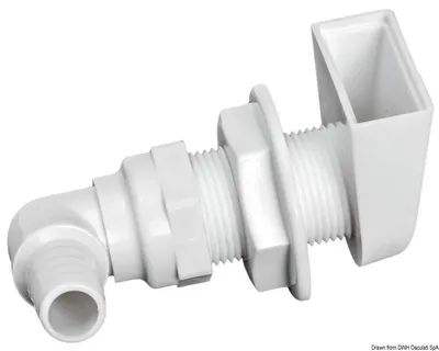 Zdjęcie produktu dla Biały tworzywo scupper 90° 1" x 19 mm Osculati 17.354.81