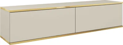 Image de Meuble TV suspendu, design moderne, couleur : beige, L : 135 cm, l : 135 cm