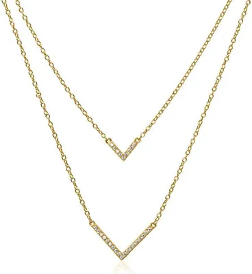 Produktbild von JEWLIX Kette V aus vergoldetem 925er Silber mit Zirkonia