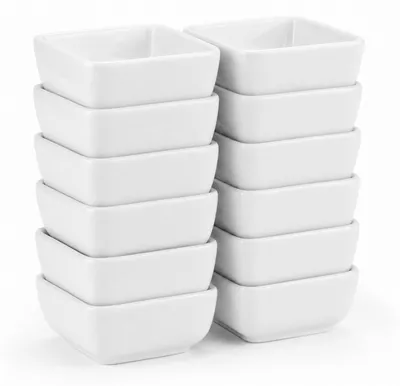 Dipschalen-Set 12er, quadratisch, 7,3 cm, weiß, stapelbar