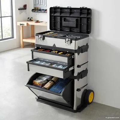 Image de vidaXL Chariot à outils 3 pièces
