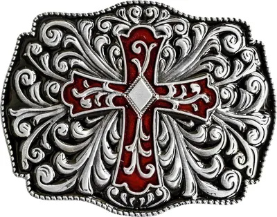 Produktbild von Western Buckle Gürtelschnalle Biker Cowboy »GS-415« Kreuz auf Ornamenten