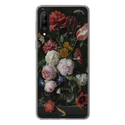 Produktbild von MuchoWow® Handyhülle Schutzhülle Hülle für Huawei P30 Lite Stilleben mit Blumen in einer Glasvase - Gemälde von Jan Davidsz. de Heem Silikon Softcase Handy Hülle - Handyhülle
