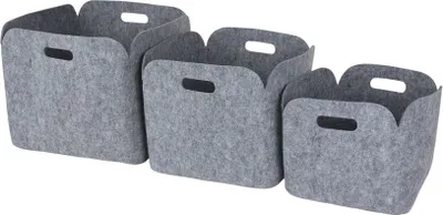 Produktbild von Filzkorb Set 3er Filztasche grau