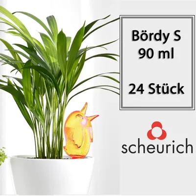 Productafbeelding van Scheurich waterdispenser Bördy S | 24 stuks | Oranje | 90 ml vulhoeveelheid | Kleine waterbol met kleivoet | Waterdispenser voor planten en bloemen, terracotta