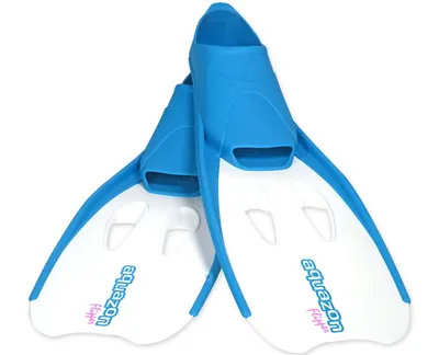 Produktbild von AQUAZON FLIPPER Flossen, Schnorchelflossen, Taucherflossen, Schwimmflossen für Kinder, Jugendliche, Damen zum Schnorcheln, Schwimmen in trendigen Farben, Farbe:blau-weiß, Größe:36/37