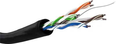 Image de Câble réseau extérieur CAT 5e, U/UTP, noir, 100 m - Conducteur en aluminium recouvert de cuivre (CCA), AWG 24/1 (massif), gaine en polyéthylène (PE)