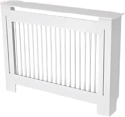 Image de Couverture de radiateur Grandiose - 111x92?cm - MDF - Lattes verticales - Élégant - Blanc