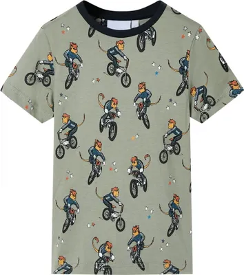 Produktbild von vidaXL Kinderpyjama mit Kurzen Ärmeln Hellkhaki 104