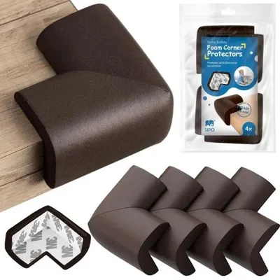 Produktbild von Sipo: Schutzleisten für Ecken und Kanten, aus Schaumstoff, Set mit 4 Stück, SCHWARZ