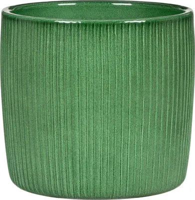 Produktbild von Scheurich Übertopf grün 13,5 x 13,5 cm Keramik