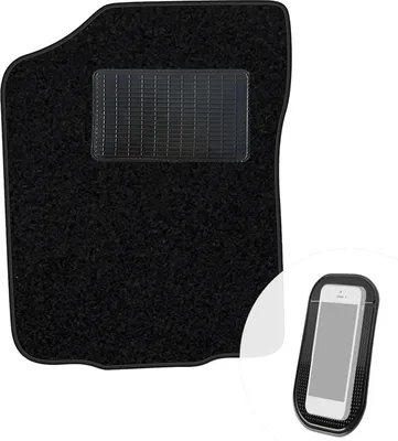 Produktbild von moto-MOLTICO Fahrer Fußmatte Auto Velours Fahrerseite Autoteppiche Schwarz Fahrermatte 1-teilig passend für Nissan Micra 1982-1992