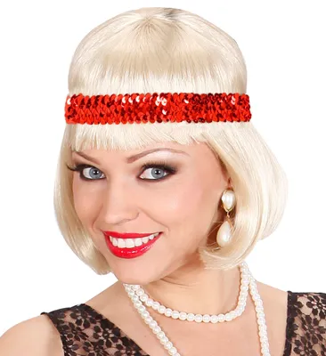 Produktbild von Charleston Pailletten Stirnband rot
