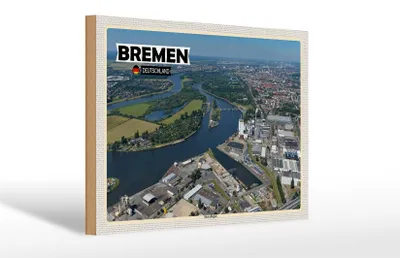 Produktbild von Holzschild Städte Bremen Deutschland Hemelingen 30x20cm