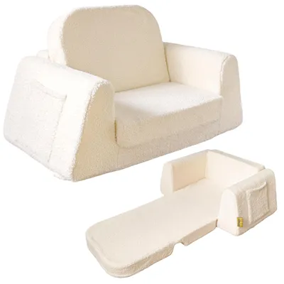 2-in-1 Kinderbank ausklappbar, Schlafbank, Beige