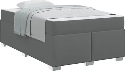 Produktbild von vidaXL Bettrahmen mit Matratze Dunkelgrau 120 x 190 cm Stoff