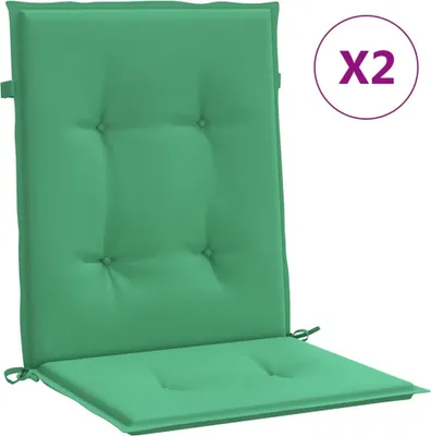 Produktbild von vidaXL Gartenstuhlauflagen für Niedriglehner 2 Stk. Grün 100x50x3 cm