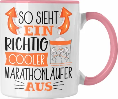Produktbild von Trendation - So Sieht Ein Richtig Cooler Marathonläufer Aus Geschenk Tasse Lustiger Spruch Geschenkidee (Rosa)