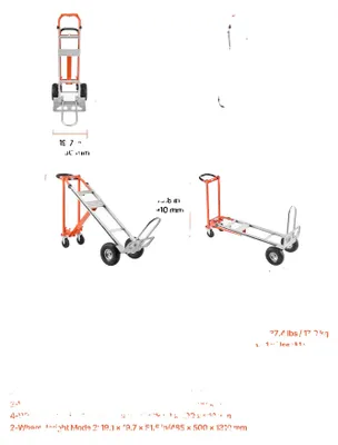 Produktbild von Handwagen, 1000 lbs Tragfähigkeit, 4-in-1 umwandelbares Design, 1000 lbs