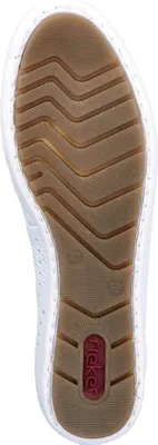 Produktbild von Rieker Damen Slipper Mokassin perforiert Lochmuster Flechtoptik 46885, Größe:41 EU, Farbe:Weiß