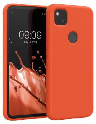 Produktbild von kwmobile Hülle kompatibel mit Google Pixel 4a Hülle - gummierte TPU Silikon Handyhülle - Schutzhülle für kabelloses Laden - Case in Mandarin Orange