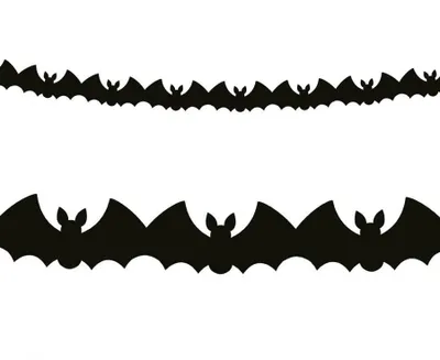Produktbild von Papiergirlande Fledermäuse schwarz 10,5x25x300cm (Banner für Party)