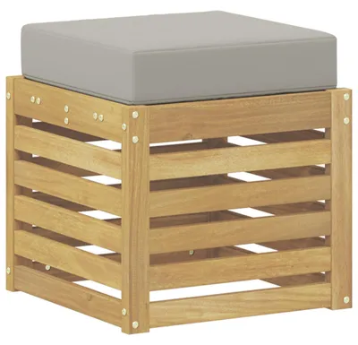Image de Banc de Jardin Blanc 43 x 43 x 45 cm Bois d'Acacia Massif