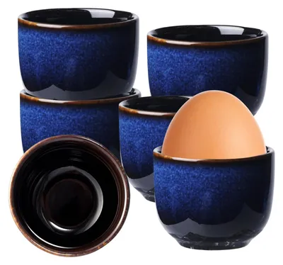 6 Keramik-Eierbecher für gekochte Eier, Frühstück, Brunch
