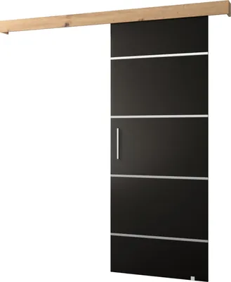 Produktbild von MEBLE KRYSPOL Schiebetürsystem SALWADOR 4 mit Schienenabdeckung, Einbautüren, 90x204cm, Schwarz