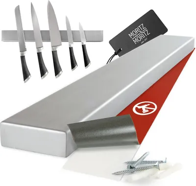Produktbild von Messenmagneet 40 cm - Universelle Wandmagnet für Messer und Küchenutensilien - Rostfreier Stahl