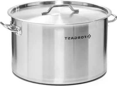 Productafbeelding van Soepketel met deksel - Soeppan Kookpan - Professioneel Koken - Meerlagen Sandwichbodem - 8 liter - Zilver