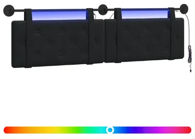 Produktbild von Hängendes Kopfteil Mit LED Licht Schwarz Samt
