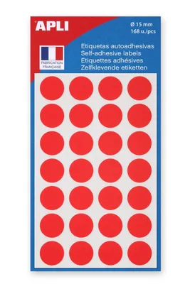 Produktbild von APLI Markierungspunkte Durchmesser: 15 mm rund rot 168 Stück