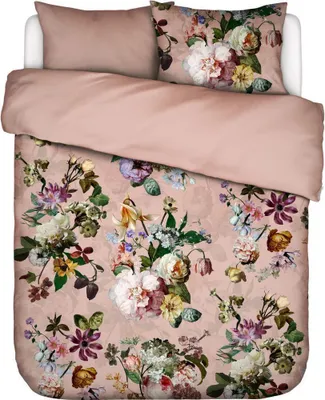 Produktbild von Essenza Bettwäsche-Garnitur Satin Fleur Farbe Evening Rrose Größe 140x200+70x90