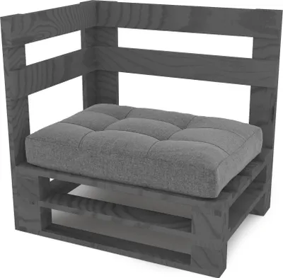 Produktbild von Lermowood Palettenmöbel Mpe Eckbank 80 x 80 cm Grau | Europaletten Indoor und Outdoor Lounge Gartenmöbel Holz Gartenmöbel Set Lounge Möbel Terrasse Balkon Loft Stil Paletten