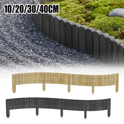Image de NAIZY : Clôture et bordure pour massifs en bois, hauteur 30 cm, couleur naturelle. Clôture flexible en pin avec fil métallique, idéale pour l'aménagement du jardin et la délimitation des massifs