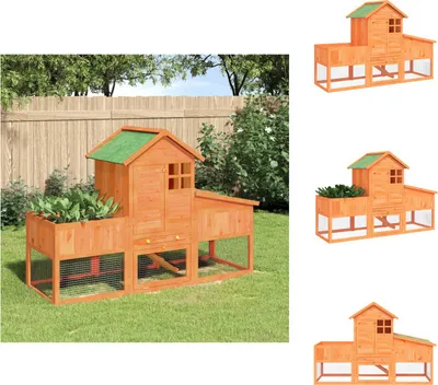 Produktbild von vidaXL Kaninchenstall Braun 170x63x113 cm Massivholz Kiefer -  Lebensräume & Gehege für Kleintiere