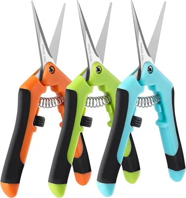 Productafbeelding van 3 stuks tuinschaar, 16,5 cm plantenschaar Snips met recht roestvrij staal